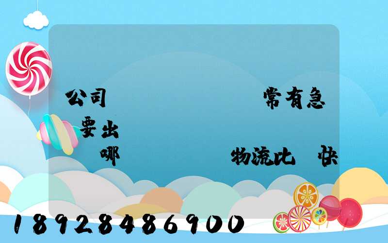 公司經(jīng)常有急貨要出，請(qǐng)問哪個(gè)物流比較快呢？